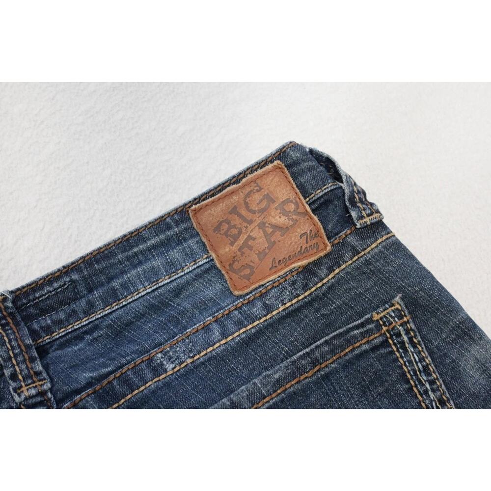 Big Star Kayla Straight Fit Stretch‎ Mid Rise Denim Blue Jeans Womens Size 28 R